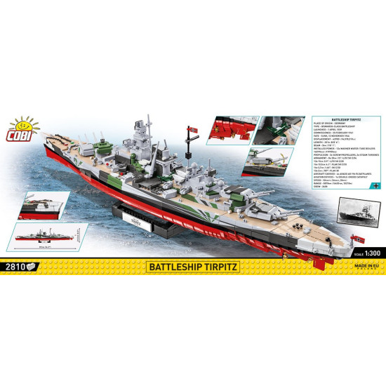 Klocki Historical Collection Battleship Tirpitz 2810 elementów
