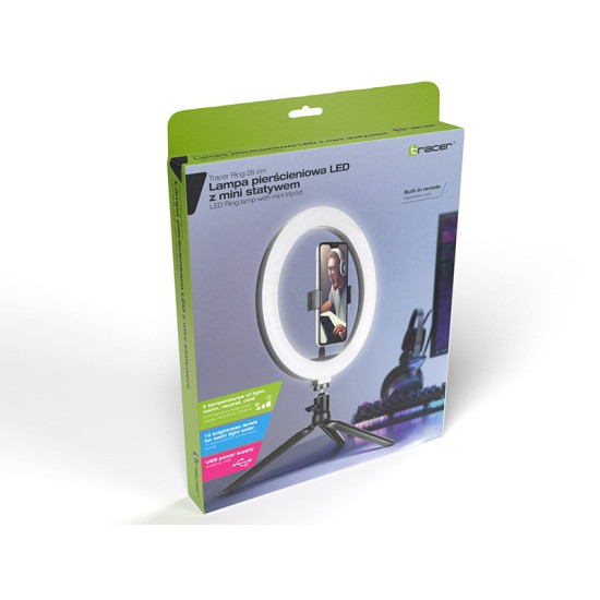 Lampa pierścieniowa Ring 26 cm z mini statywem 