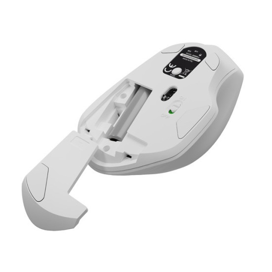 Mysz bezprzewodowa Siskin 2 1600 DPI Bluetooth 5.0 + 2.4GHz, biała