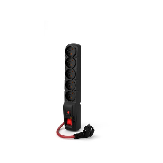 Listwa zasilająca F5 Power 10m 16A (5 gniazd) Czarna 
