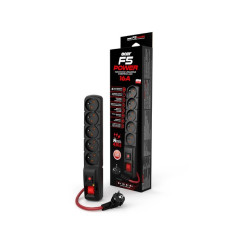 Listwa zasilająca F5 Power 10m 16A (5 gniazd) Czarna 