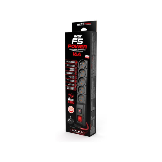 Listwa zasilająca F5 Power 3m 16A Czarna 