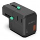 PA-TA06 Uniwersalny podróżny adapter sieciowy 1xUSB-C PowerDelivery + 1xUSB-A Quick Charge | pasuje w ponad 150 krajach