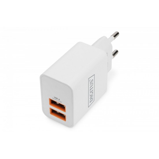 Ładowarka sieciowa zasilacz 2x USB-A 15,5W Biała