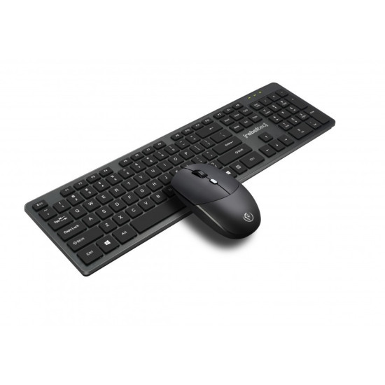 Zestaw bezprzewodowy klawiatura + mysz MAXIM 2,4GHz, zasięg 10m nano odbiornik USB 104 klawisze QWERTY 