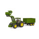 Traktor John Deere 7R 350 z ładowaczem i przyczepą