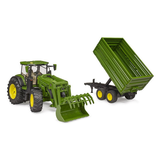 Traktor John Deere 7R 350 z ładowaczem i przyczepą