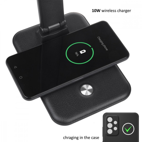 Lampka biurkowa LED 9W z ładowarką Qi MCE616B 