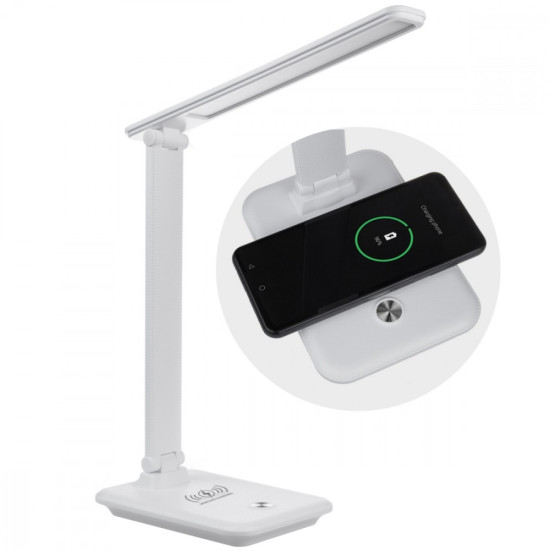 Lampka biurkowa LED 9w z ładowarką Qi MCE616W 