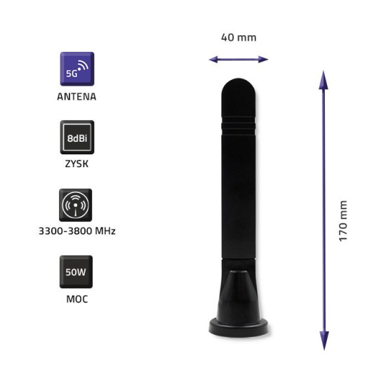 Antena 5G LTE dookólna DUAL | 8 dBi | wewnętrzna 