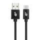 Kabel USB-USB C 3 m. czarny sznurek