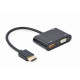 Adapter HDMI męski do HDMI żeński + VGA żeński z audio i dodatkowym portem zasilania