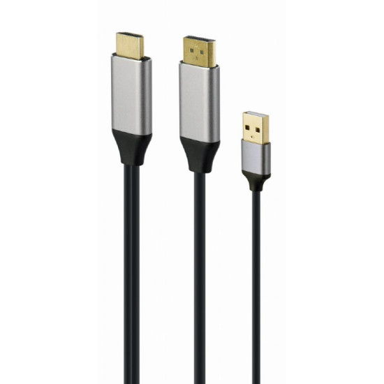 Adapter HDMI do DP 4K M 60Hz USB-A powered