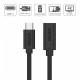 Przedłużacz USB-C 3.1 GEN 2; 4K; PD 100W; 0,5m; M/F; C14086BK 