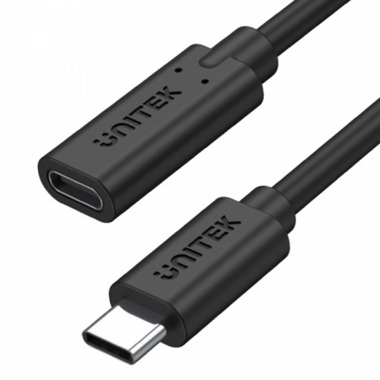 Przedłużacz USB-C 3.1 10Gbps; 4K; PD 100W; M/F; 1m; C14086BK-1M 