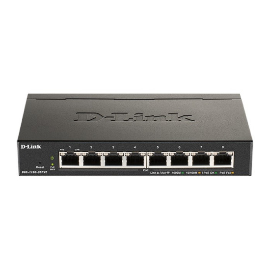 Przełącznik Smart DGS-1100-08PV2 8xGE PoE 