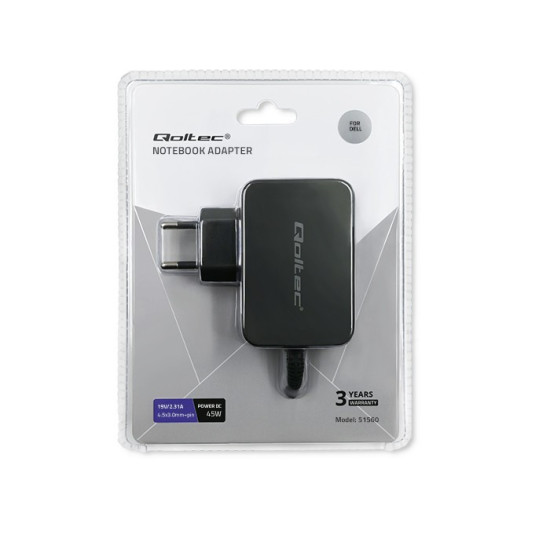 Zasilacz do laptopów Dell | 45W | 19.5V | 2.31A | 4.5*3.0+pin  