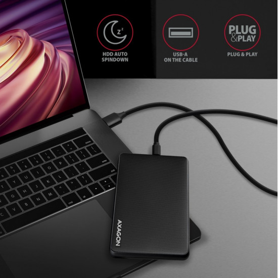 EE25-SLC Obudowa zewnętrzna plastikowa, bezśrubowa, USB-C 3.2 GEN 1 SATA 6G 2.5