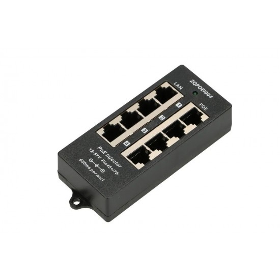 POE INJECTOR 4 PORT IN BLACK CASE 