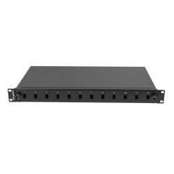 Przełącznica światłowodowa 12XSC simplex/12XLC duplex rack 19 1U czarna + akcesoria