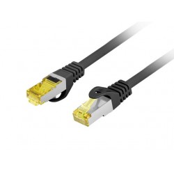 Patchcord kat.6a S/FTP LSZH CU 0.5m fluke passed czarny