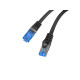 Patchcord kat.6a S/FTP LSZH CCA 0.25m czarny fluke 