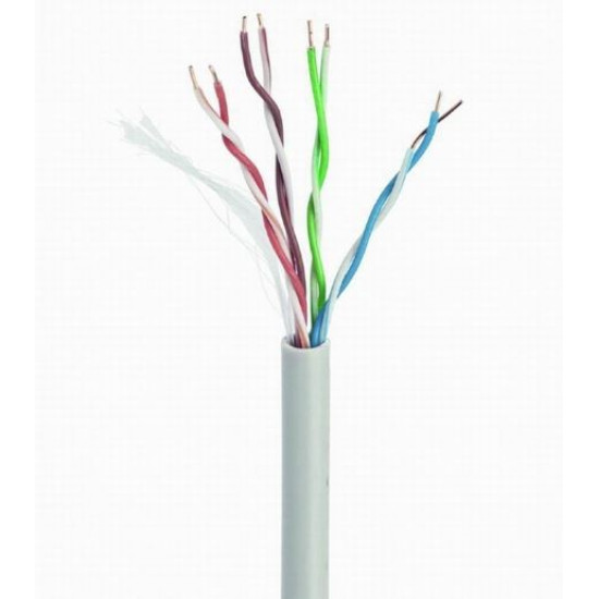 Kabel UTP KAT 5 drut AL- CU 305M szary