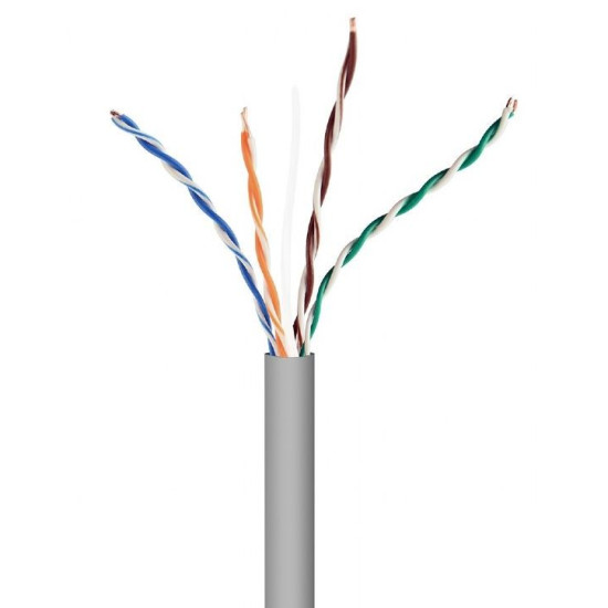 Kabel UTP KAT 5 drut AL- CU 305M szary