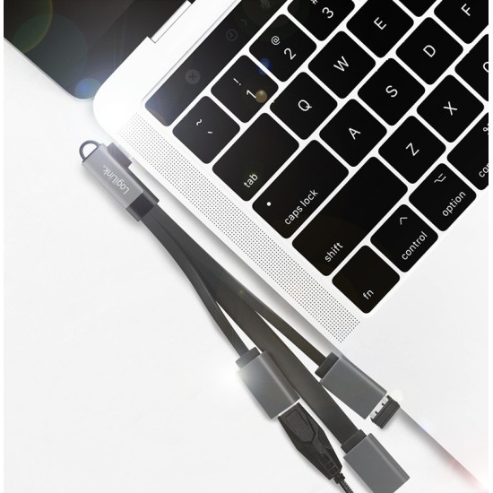 Hub USB 3.2, USB-C/M 90, do 3xUSB-A/F, 0.15m 