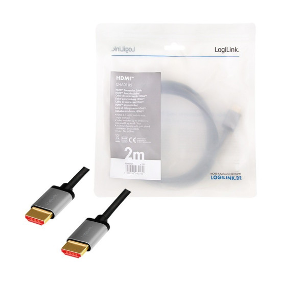 Kabel HDMI 2.1 8K/60Hz  Aluminiowy 2m 
