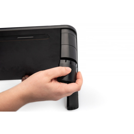 Podstawka pod monitor regulowana z drewnianym blatem do 10kg Czarna