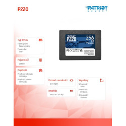 Dysk SSD 256GB P220 550/490 MB/s SATA III 2,5