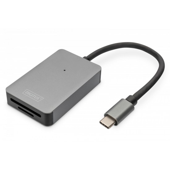 Czytnik kart USB-C, 2-portowy UHS-II SD4.0 TF4.0 High Speed, aluminiowy, Szary Czytnik kart USB-C, 2-portowy UHS-II SD4.0 TF4.0 High Speed, aluminiowy, Szary