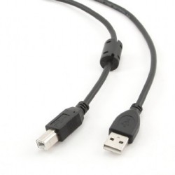 Kabel USB 2.0 typu AB AM-BM 4,5m FERRYT czarny  Kabel USB 2.0 typu AB AM-BM 4,5m FERRYT czarny
