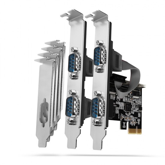 PCEA-S4N Kontroler PCIe 4x port szeregowy (RS232) 250 kbps, w zestawie SP & LP