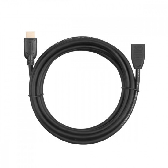 Kabel HDMI v2.0 F-M pozłacany 3m przedłużacz 