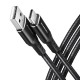 BUCM-AM20AB Kabel USB-C - USB-A, 2m, USB 2.0, 3A, ALU, oplot, Czarny