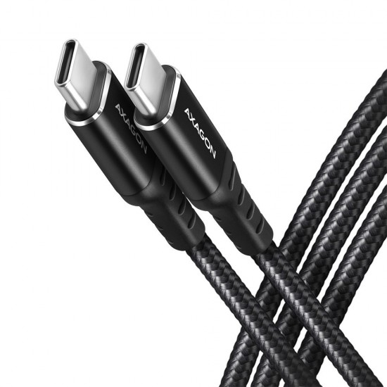 Kabel BUCM-CM20AB USB-C USB-C 2.0, 2m, PD 60W, 3A, ALU, oplot Czarny