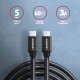 BUCM3-CM30AB Kabel USB-C  USB-C, 3.0m, PD 60W, 3A, ALU, oplot, czarny