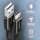 BUCM-AM15AB Kabel USB-C   USB-A, 1.5m, USB 2.0, 3A, ALU, oplot, Czarny