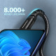 BUCM-AM15AB Kabel USB-C   USB-A, 1.5m, USB 2.0, 3A, ALU, oplot, Czarny