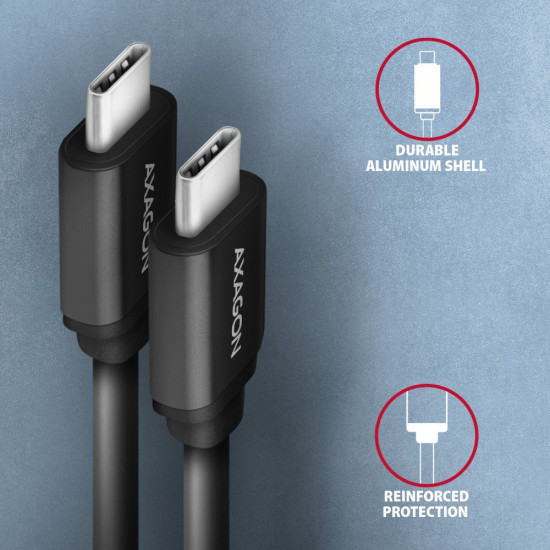 Kabel BUCM-CM10TB Twister USB-C   USB-C, 0,6m, USB 2.0, 2.4A, ALU, PVC Czarny