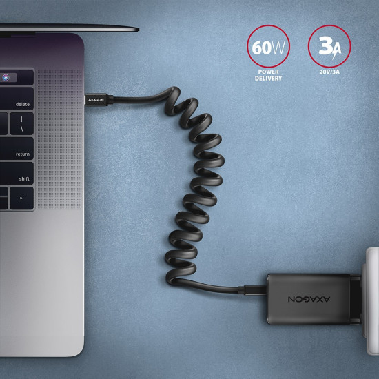 Kabel BUCM-CM10TB Twister USB-C   USB-C, 0,6m, USB 2.0, 2.4A, ALU, PVC Czarny