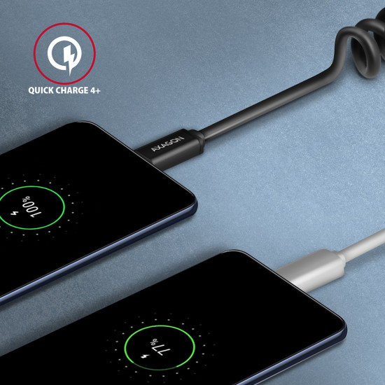 Kabel BUCM-CM10TB Twister USB-C   USB-C, 0,6m, USB 2.0, 2.4A, ALU, PVC Czarny