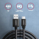 BUMM-AM10AB Kabel Micro USB  USB-A, 1m, USB 2.0, 2.4A, ALU, oplot, Czarny
