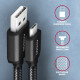 BUMM-AM10AB Kabel Micro USB  USB-A, 1m, USB 2.0, 2.4A, ALU, oplot, Czarny
