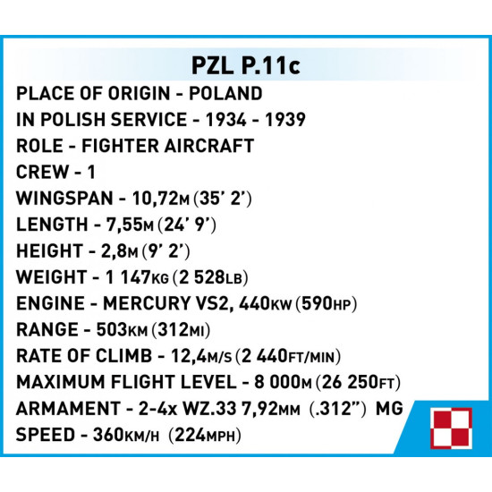 Klocki PZL P.11c 