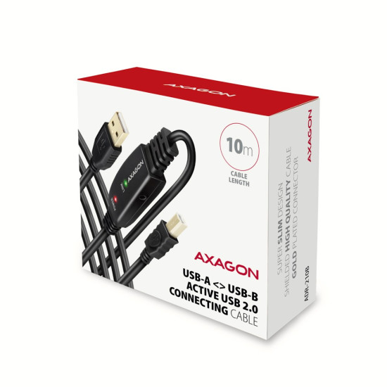 Kabel ADR-210B USB 2.0 A-M -> B-M Aktywny kabel połączeniowy/wzmacniacz 10m