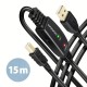 Kabel ADR-215B USB 2.0 A-M -> B-M aktywny kabel połączeniowy/wzmacniacz 15m