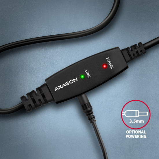 Kabel ADR-220B USB 2.0 A-M -> B-M aktywny kabel połączeniowy/wzmacniacz 20m